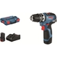 Bosch Professional GSR 12V-35 FC Akkuschrauber Set 06019H3001 (2x 3 Ah Akku, Ladegerät, 1 FlexiClick Aufsatz, in L-Boxx), 12 V, blau