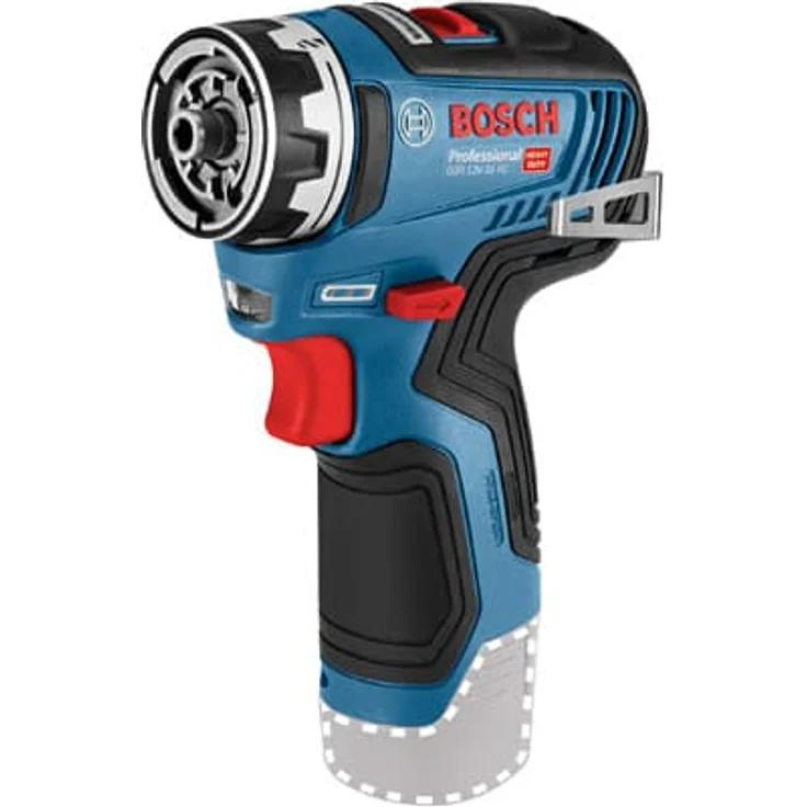 Bosch Professional GSR 12V-35 FC 06019H3000 12 V Akkuschrauber Set mit 2x 3,0 Ah Akku, System, 4 FlexiClick Aufsätzen, max. Bohrdurchmesser Holz-Stahl: 32-10 mm, Schnellladegerät, in L-Boxx, 12 V, blau – Bild 2