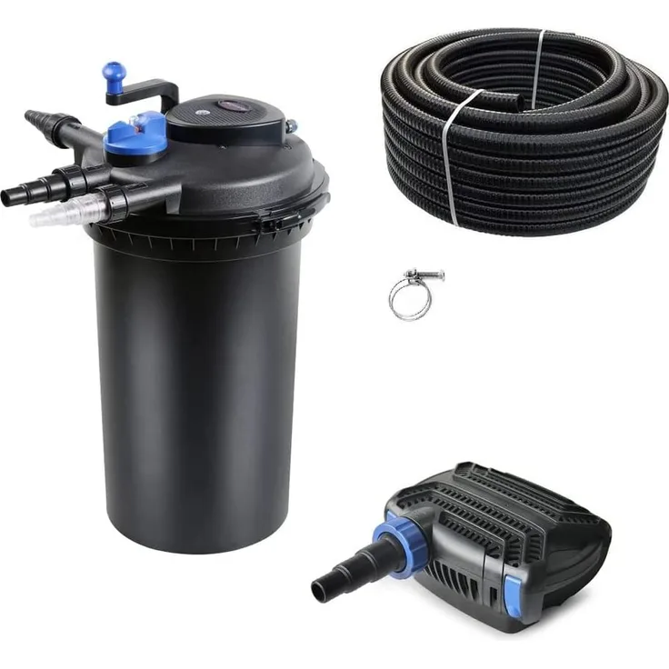 Aquaristikwelt24 AquaOne Filteranlage Set Teich CPF 15000 Druckfilter 30W Eco Teichpumpe Teichgröße bis 30000 Liter