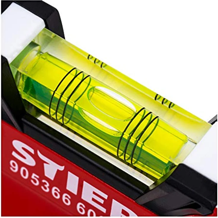STIER Premium Wasserwaage, mit Magnet und drei Libellen, 600 mm, 0,5 mm/m, vertikal und horizontal messen, Spiegel-Lotlibelle, präzise Messung, Aluminiumlegierung, doppelt gefräste Oberfläche – Bild 4