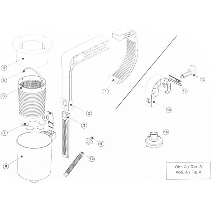 HAF Pool Einhängeskimmer Komplett Set, Oberflächenskimmer für Quick-Up und Frame Pools, blau, inkl. Anschlussschlauch 32mm/38mm, höhenverstellbar von 150-240mm, mit Zubehör – Bild 6