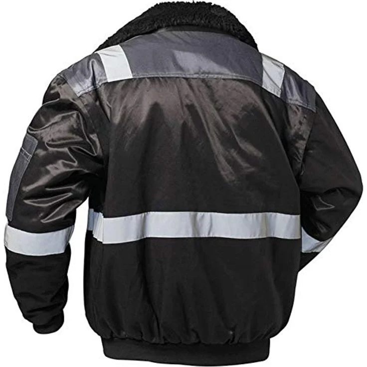 Norway Pilotenjacke Arbeitsjacke Winterbaujacke Malerjacke Weste gefüttert, Schwarz, Größe XS-5XL – Bild 2