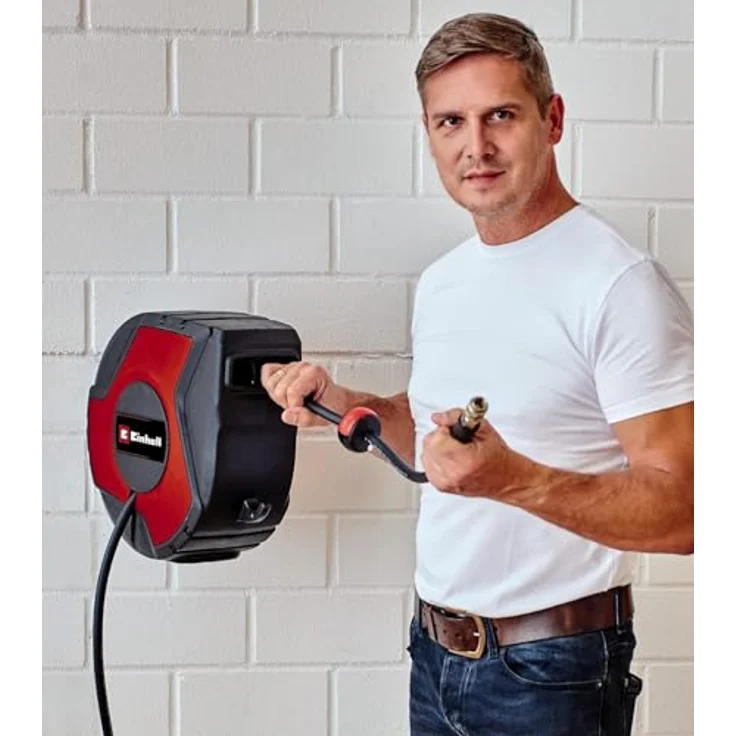 Einhell Schlauchtrommel TC-PH 150, mit 15 m Druckluft- und 1,5 m Anschlussschlauch, Wandhalterung, max. 16 bar – Bild 2