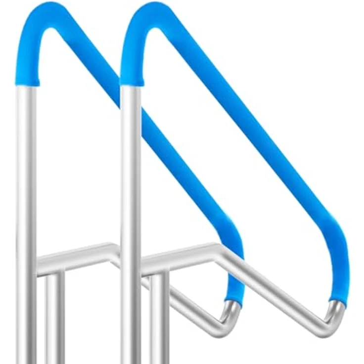 VEVOR Pool Handlauf, 2 Stück, 1395 x 810 x 100 mm, Edelstahl mit Grundplatte für Innen-/Außenpools, rostfreier Haltegriff, silberweiß – Bild 9