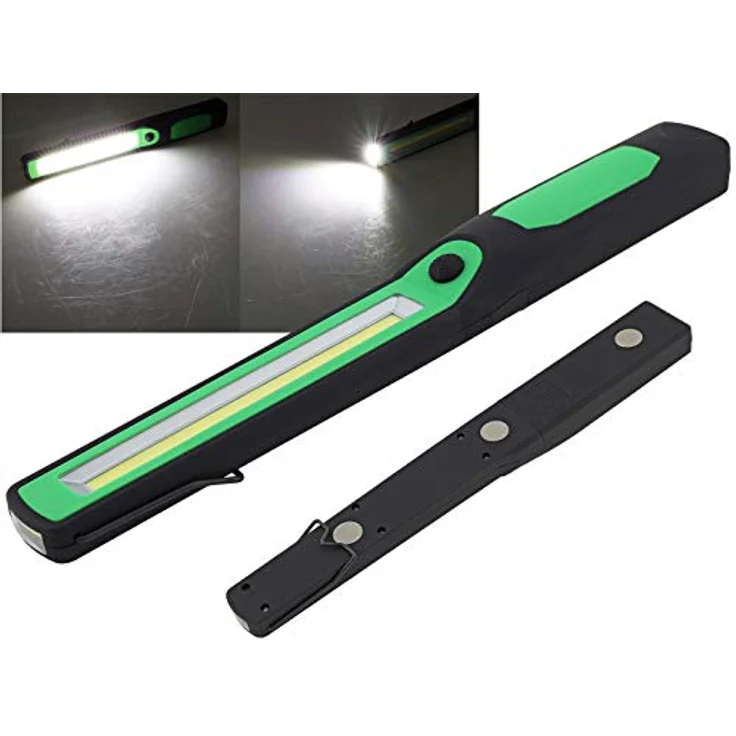 LED Arbeitsleuchte Werkstattleuchte schmal & flach Inspektionsleuchte 3W Batteriebetrieben 300 Lumen Haken Magnetfuß – Bild 1