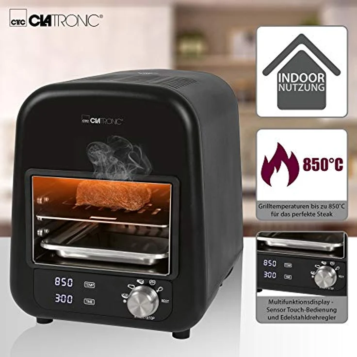 Clatronic Beef-Grill EBG 3760, schwarz, 1.600 Watt Elektrogrill – Bild 4