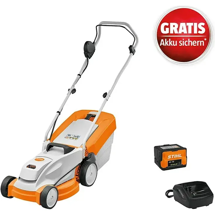 Stihl AK Akku-Rasenmäher RMA 235, kompakt und leise für kleine Rasenflächen, Schnittbreite 330 mm, 1 Akku 4 Ah