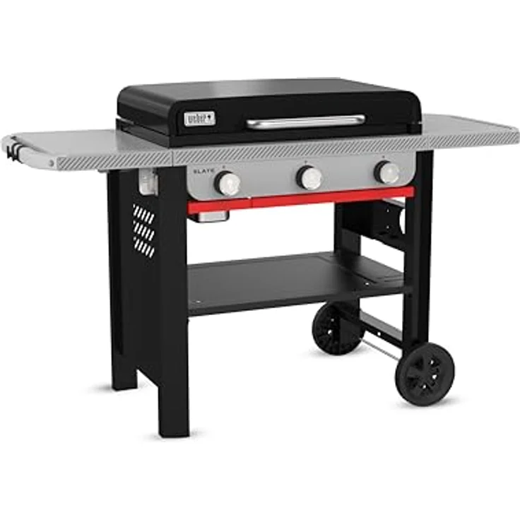 Weber SLATE GPD 71cm Premium Plancha Grill, 3 Brenner, gleichmäßige Hitze bis 260 °C, 3483 cm² porzellanemaillierte Antihaft-Grillfläche, Schwarz – Bild 4