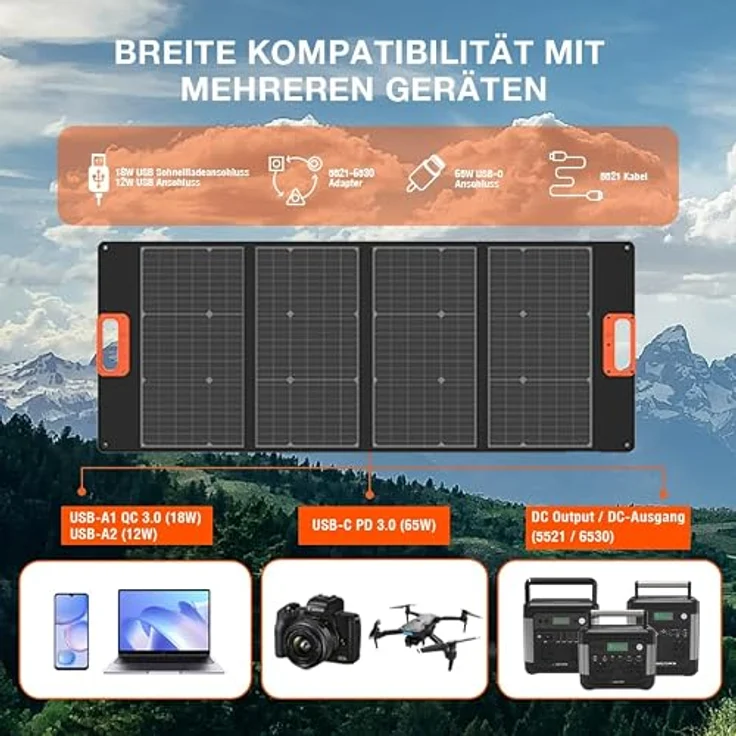 Yard Force Solarpanel 18V, Panel do ładowania stacji zasilania, effizient und tragbar – Bild 7