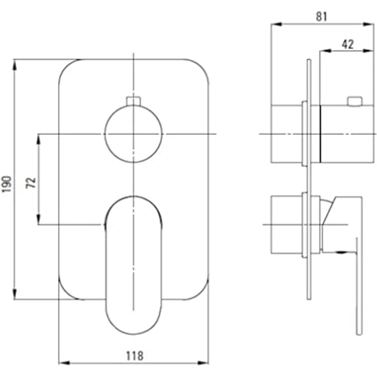 TRIZERATOP Unterputzarmatur Außenelement für Mischbox Schwarz, langlebige Nero-Beschichtung, hochwertiger Messingkörper, Duschinstallation – Bild 2
