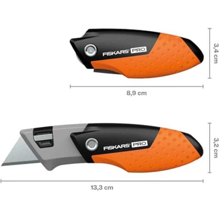 Fiskars Pro Compact Klappmesser, ergonomisches Universalmesser mit CarbonMax™ Klinge, kompakt und robust – Bild 3