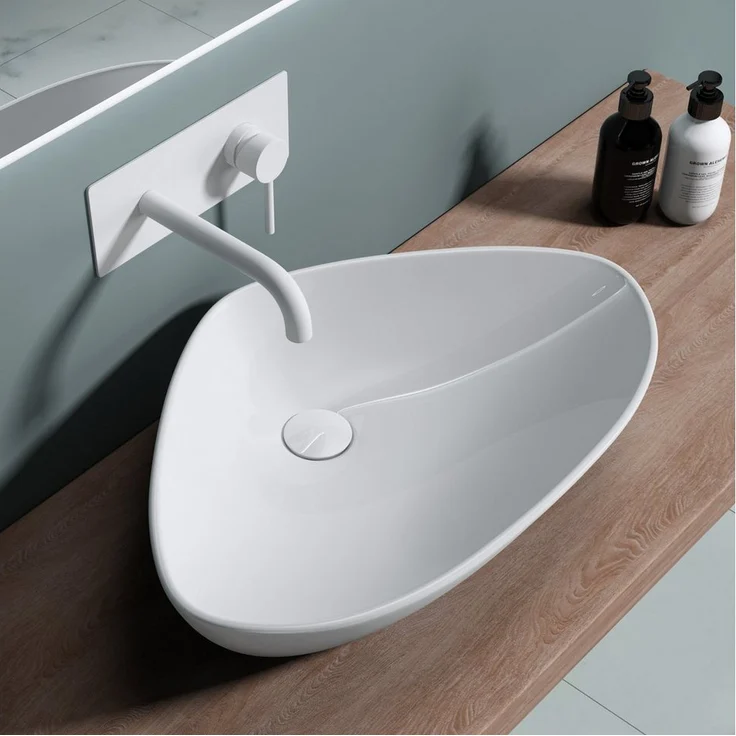 doporro Waschbecken aus Keramik in weiß, inkl. Nano-Versiegelung Brüssel215 mit innovativem Design und hochwertiger Materialverarbeitung - Preisvergleich