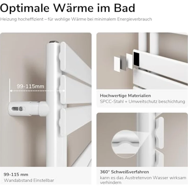 Hopibath Dusch-Falttür 180º Nischentür aus 5mm Sicherheitsglas, Alu-Bodenleiste & Magnetdichtleisten, H:185cm, B:75-120cm, raumsparend, verstellbar – Bild 3