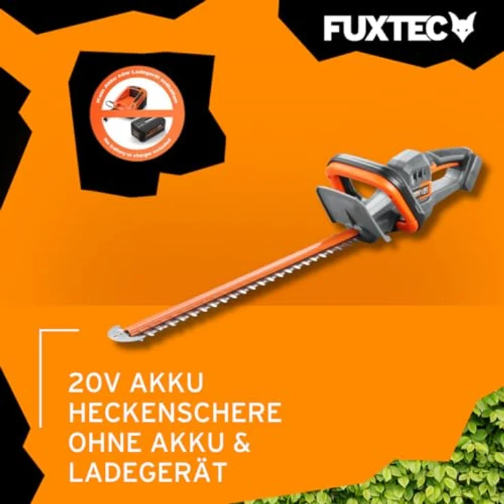 FUXTEC 20V Akku Heckenschere FX-E1HS20, Leicht, 520mm Arbeitsbereich, für Äste bis 15mm, ohne Akkupack und Ladegerät – Bild 2