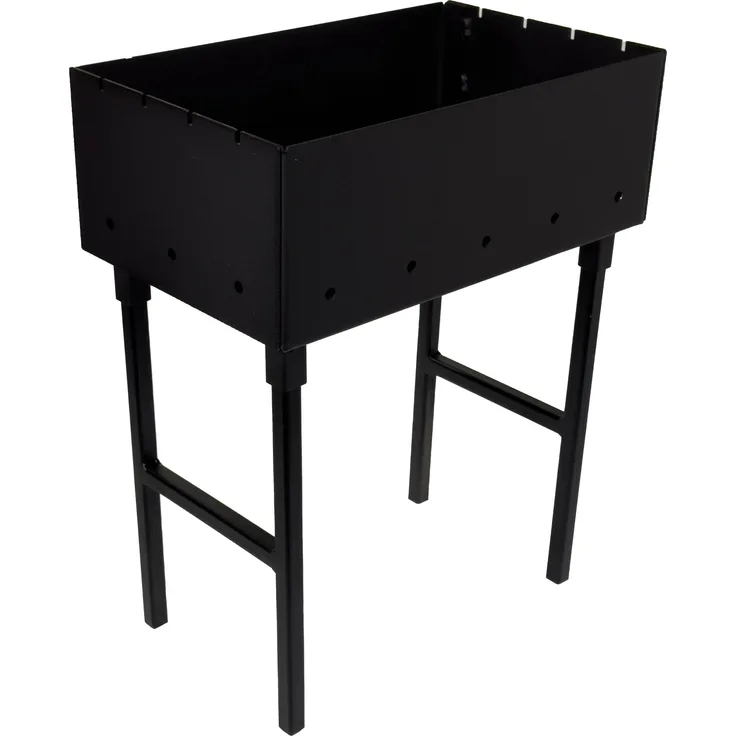 GOROCH Kompakter Mangal Grill aus Stahl für 4 Spieße, mobil und stabil für Camping & Outdoor