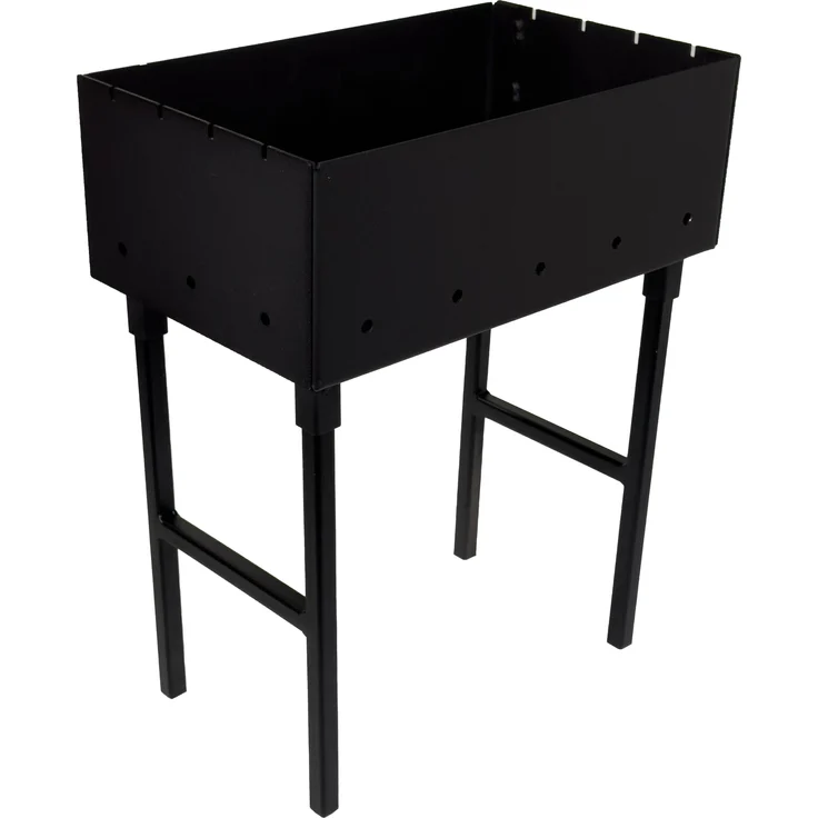 GOROCH Kompakter Mangal Grill aus Stahl für 4 Spieße, mobil und stabil für Camping & Outdoor