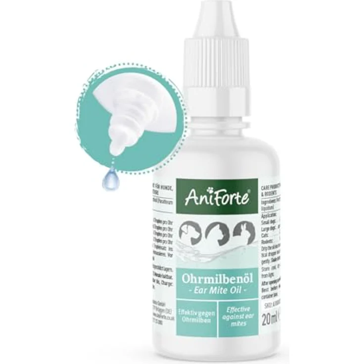 AniForte Ohrmilbenöl für Hunde, Katzen, Nagetiere, Haustiere 20ml - Sanfte Pflege bei Ohrmilben, Ohrentropfen Milben, Juckreiz im Ohr, Ausfluss – Bild 2