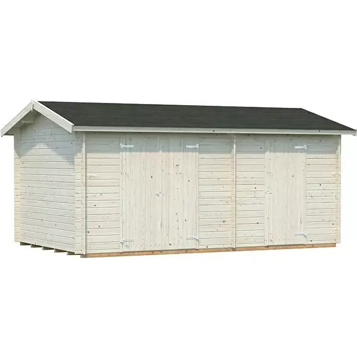 Palmako Gerätehaus Jari, 14,5 m² aus Holz mit winddichter Chaletschnitt-Eckverbindung, Natur
