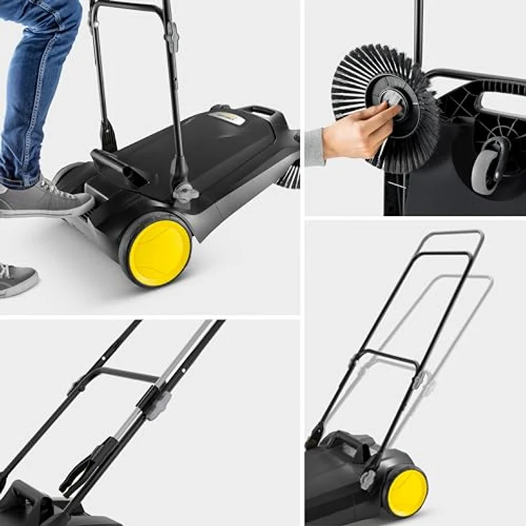 Kärcher S 4 Twin Go!Further, manuelle Kehrmaschine mit 2.400 m²/h Flächenleistung, schwarze Ausführung, 20 Liter Behälter – Bild 7