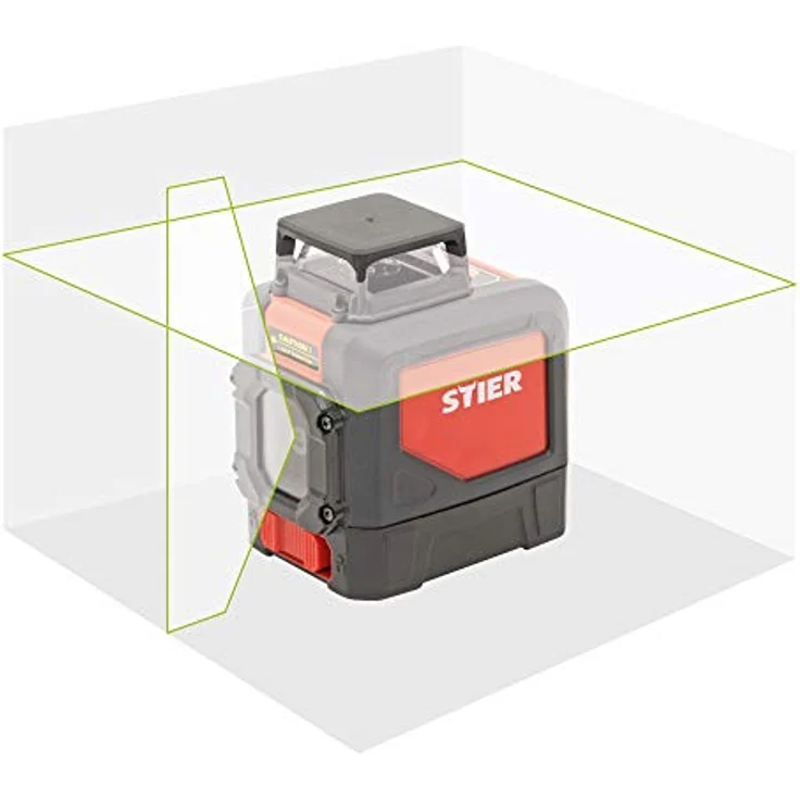Stier Kreuzlinienlaser, grüner Linienlaser mit 360° x 120° Bausweise und vertikaler/horizontaler Laserlinie – Bild 2