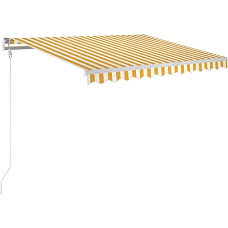 vidaXL Gelenkarmmarkise Einziehbar 350x250 cm Gelb und Weiß – Bild 2