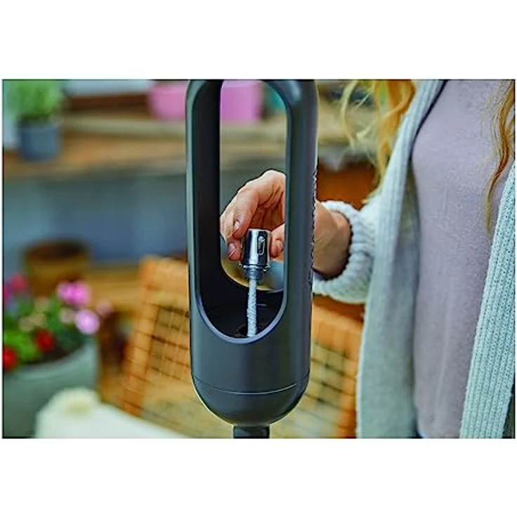 GARDENA Stiel 11360-30 ClickUp! Fackel inkl. - Stimmungsvolles Leuchten, Hochwertiges Edelstahlblech, Ø 10 cm, Höhe: 36,3 cm, gebogenes Blech (Edelstahl) – Bild 2