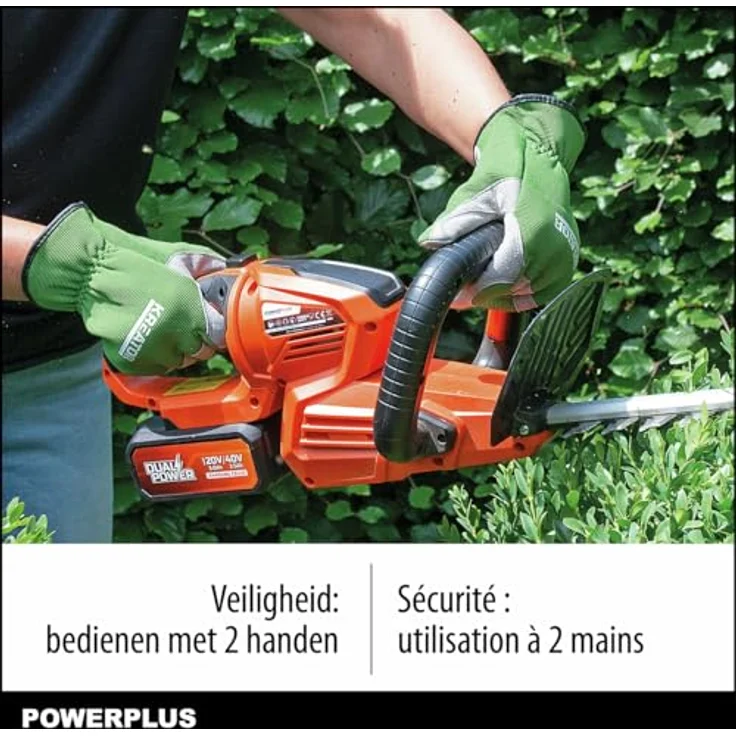 Powerplus Dual Power Heckenschere 40V, 670mm, kabellos mit lasergeschliffenen Messern, drehbarem Griff, exkl. Akku und Ladegerät – Bild 3