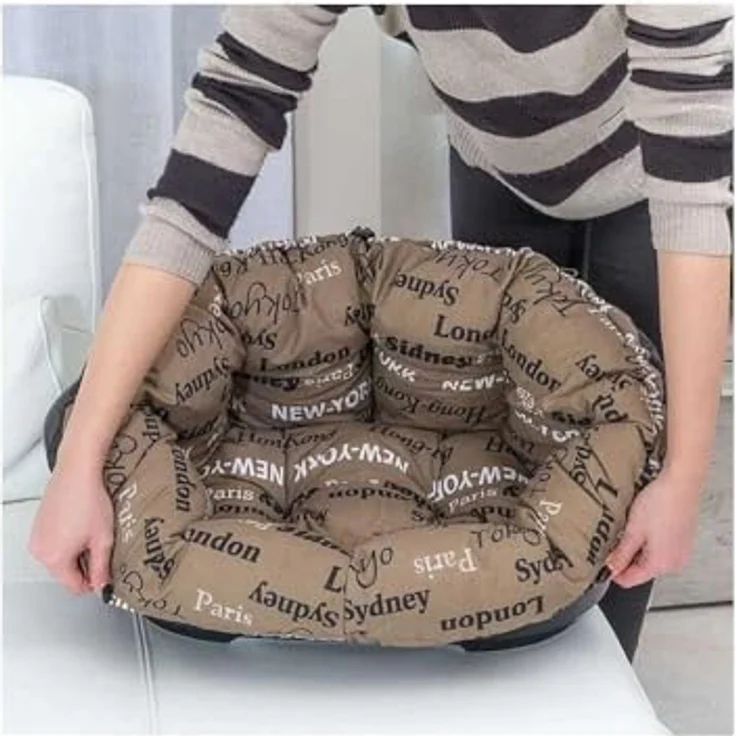 Ferplast Hundebett Sofa' 4, Kunststoffkorb mit waschbarem gepolstertem Hundekissen, 64 x 48 x h 25 cm – Bild 4