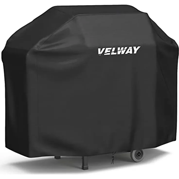 Velway Grill Abdeckhaube Gasgrill Grillabdeckung Regendicht BBQ Abdeckung Cover Schutzhülle Haube Staubdicht Grill Abdeckplane Grillschutz (147x61x117cm) —Schwarz