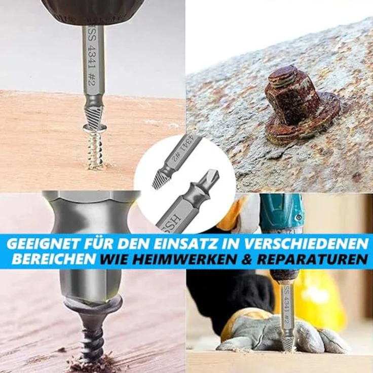 SchraubenHeld Schraubenausdreher Set Linksausdreher Satz Beschädigte, Schrauben Ausdreher Schraubenlöser Entferner Werkzeug [5 teilig] - Preisvergleich – Bild 3
