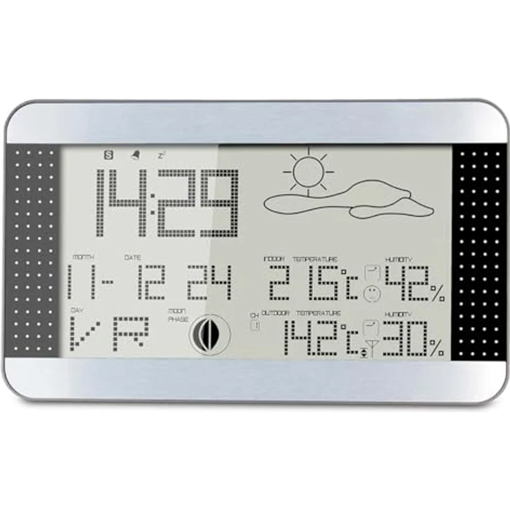 Alecto WS-1700, Wetterstation mit drahtlosem Aussensensor, animierter Wettervorhersage, weiss – Bild 2
