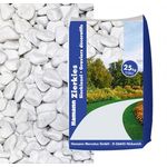 Hamann Mercatus Marmorkiesel Carrara, Körnung 7 mm - 15 mm, 25 kg – eleganter Zierkies für Garten und Landschaftsgestaltung
