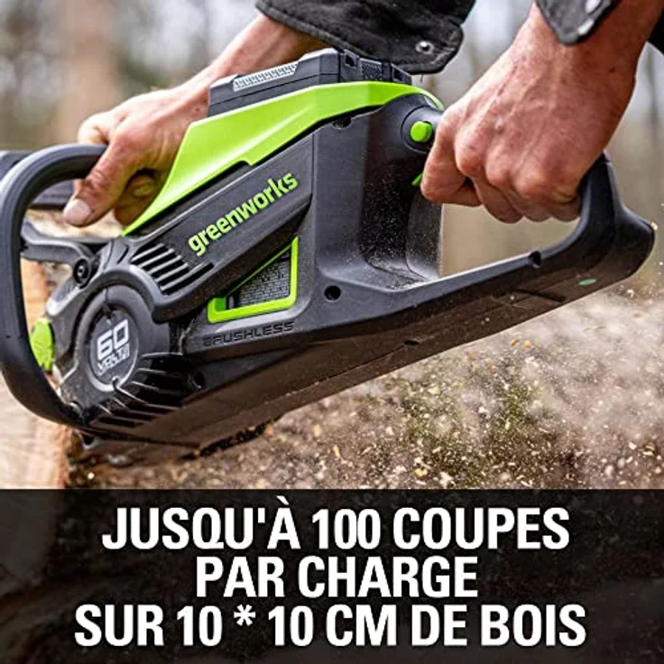 Greenworks GD60CS40, 60V Kettensäge mit 40 cm Schiene, bürstenlosem Motor, werkzeugfreiem Kettenwechsel und Sicherheitskupplung – Bild 2
