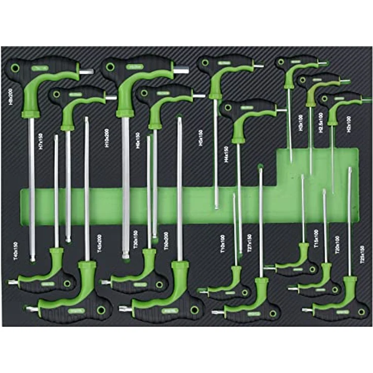Profi Werkstattwagen Einlagen Set grün Werkzeugeinlagen 520x400mm bestückt 6 Stück – Bild 6