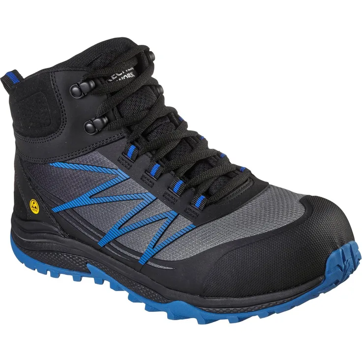 Skechers PUXAL - FIRMLE Sicherheitsschuh S1 P ESD, besonders leicht, durchtrittsicher, bequem und atmungsaktiv, schwarz