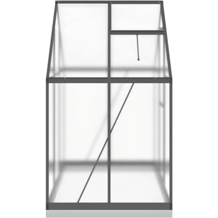 vidaXL Gewächshaus mit Fundamentrahmen Anthrazit 169x114x202 cm Alu, wetterbeständiger Rahmen, UV-beständige Platten – Bild 4