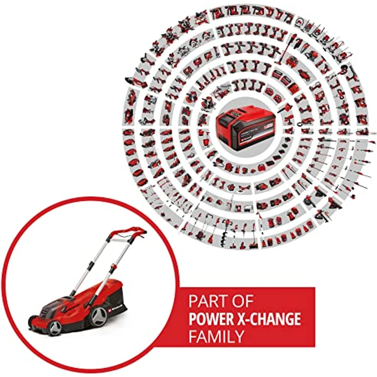 Einhell Akkurasenmäher Professional GP-CM 36/450, 38 cm Schnittbreite, 2 x 4 Ah Akku, Twincharger und Mulchkeil, kabellos und leistungsstark – Bild 2