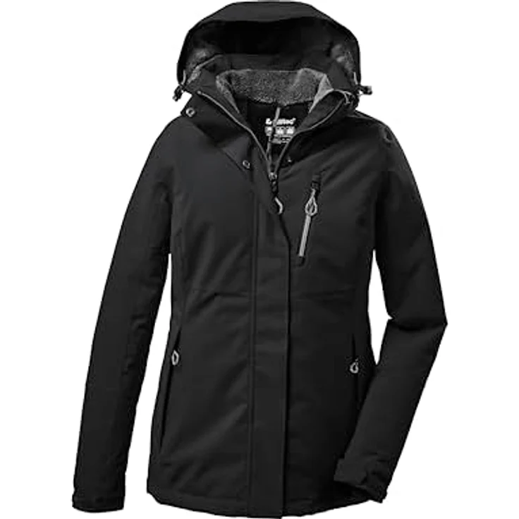 Killtec Softshelljacke Outdoorjacke KOW140 Damen Funktionsjacke wasserdicht atmungsaktiv Teddyfleece gefüttert PFC-frei Schwarz – Bild 2