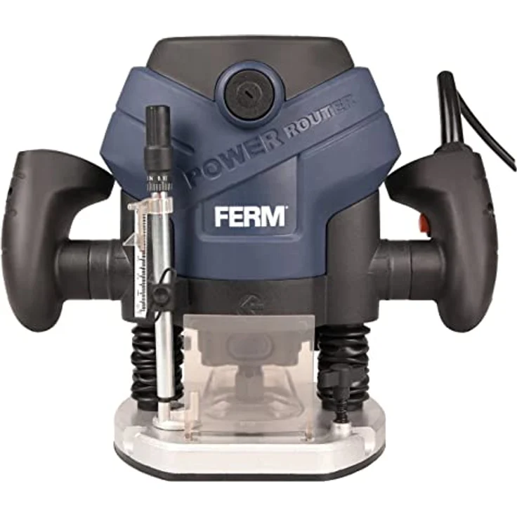 FERM Oberfräse - Fräsmaschine - 1300W - LED-Arbeitslicht - Soft griff - Mit Vakuum-Adapter - Inkl. Parallel Führung und 6-Teilige Nuthobelsatz – Bild 5