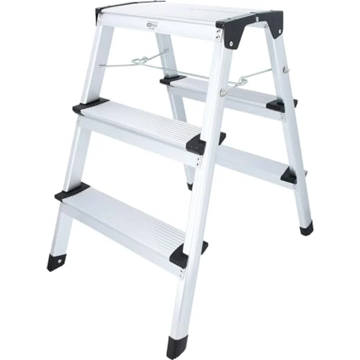 KS Tools Aluminium-Stufen-Stehleiter 800.0965, 62 cm, mit rutschfesten Stufen und gummierten Füßen für sicheren Stand – Bild 1