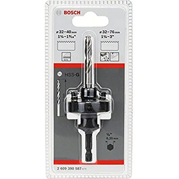 Bosch Accessories Bohrkrone 2609390587, Sechskant-Adapter für Lochsägen, kompatibel mit Akku- und Netzbohrschraubern