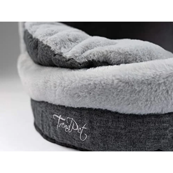 TrendPet LunaHome Kuschelhöhle, für Hunde und Katzen, grau-beige mit dicker Polsterung, 42x43x46 cm – Bild 2