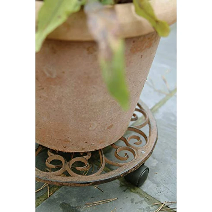 Esschert Design Pflanzentrolley rund L 100% Gusseisen - Preisvergleich – Bild 4