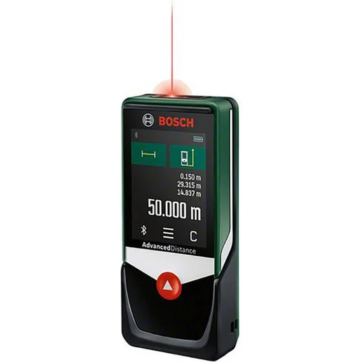 Bosch Home & Garden Digitaler Laser-Entfernungsmesser AdvancedDistance 50C, Bluetooth, Touchscreen, nachhaltige Merkmale