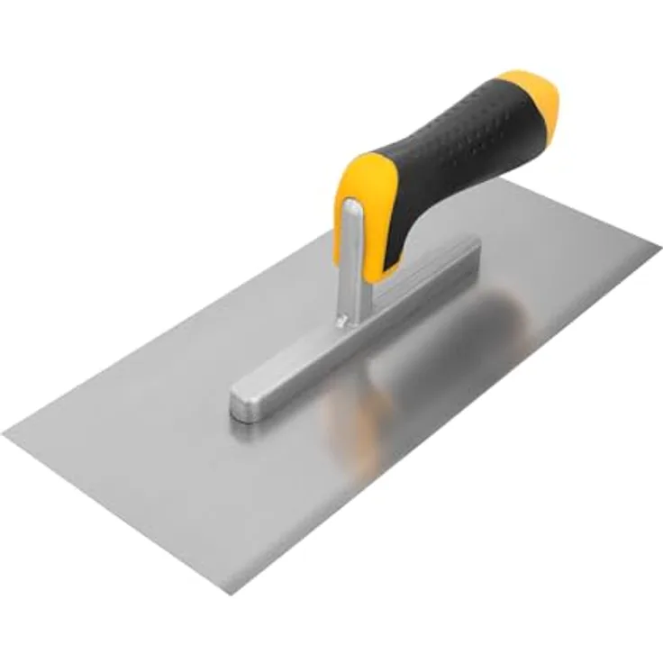 HARDY WORKING TOOLS Glättkelle 12 x 28 cm, rostfreie Edelstahl Putzkelle für Gips und Spachtelmasse mit ergonomischem 2K-Griff