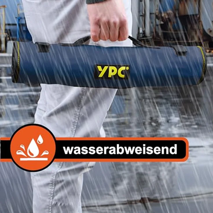 YPC VarioRoll XXL – 62x44cm, 60 Halteschlaufen, wasserfestes Oxford Polyester, Werkzeugtasche rollbar, schwarz – Bild 3