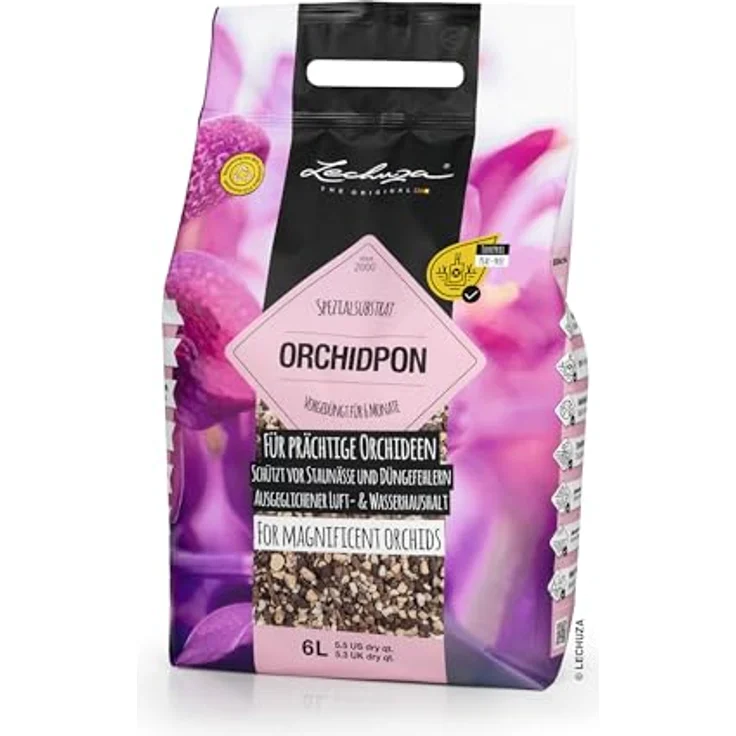 Lechuza® Orchidpon Substrat 6 L, torffreies Pflanzgranulat für Orchideen, vorgefüllt mit Nährstoffen – Bild 1