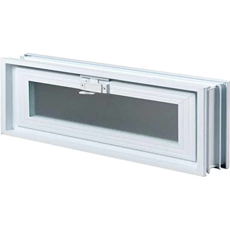 Fuchs Design Lüftungsfenster (579x189x80 mm) Weiß anstatt 3 Glasbausteine im Format 19x19x8 cm – mit Fliegengitter – Bild 2