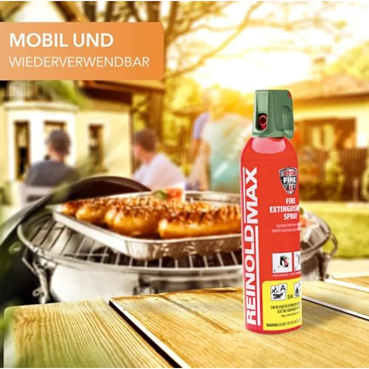 Xenotec Premium Feuerlöschspray Stopfire, 750ml, inkl. Wandhalter schwarz, wiederverwendbar, löscht Brände der Klassen A, B, E und F – Bild 5