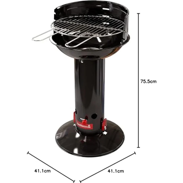 Barbecook Holzkohlegrill Säulengrill Stand-Grill rund 75 cm, schwarz, 41,1x41,1x75,5 cm – Bild 10
